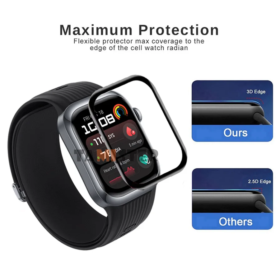 Premium 3D Curved Screen Protector for Smartwatches - Soft Film Protective Cover