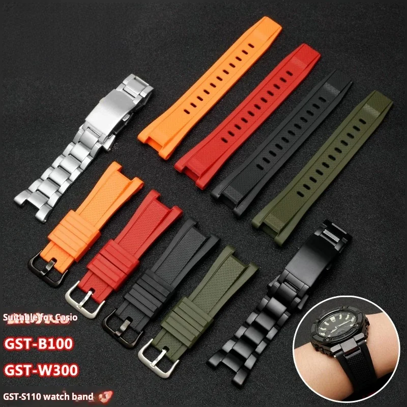 Men Rubber Watchband For Casio Gshock Silicone Resin Watch Strap