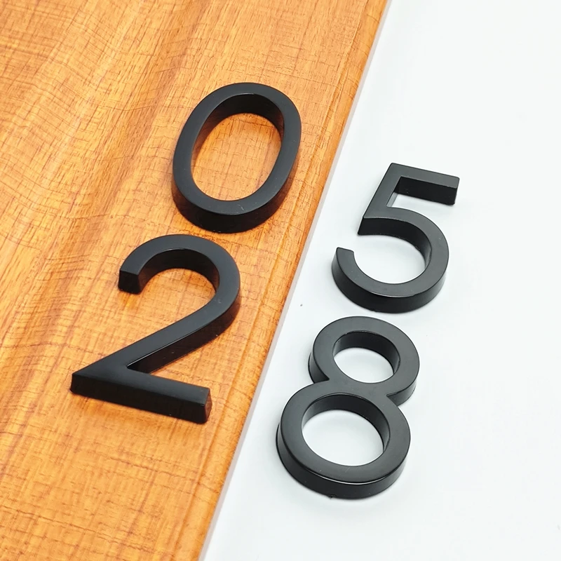 PLAQUE DE PORTE,Number 3--Numéro De Maison Flottant 125mm, Lettres De Porte, Alphabet, Chiffres