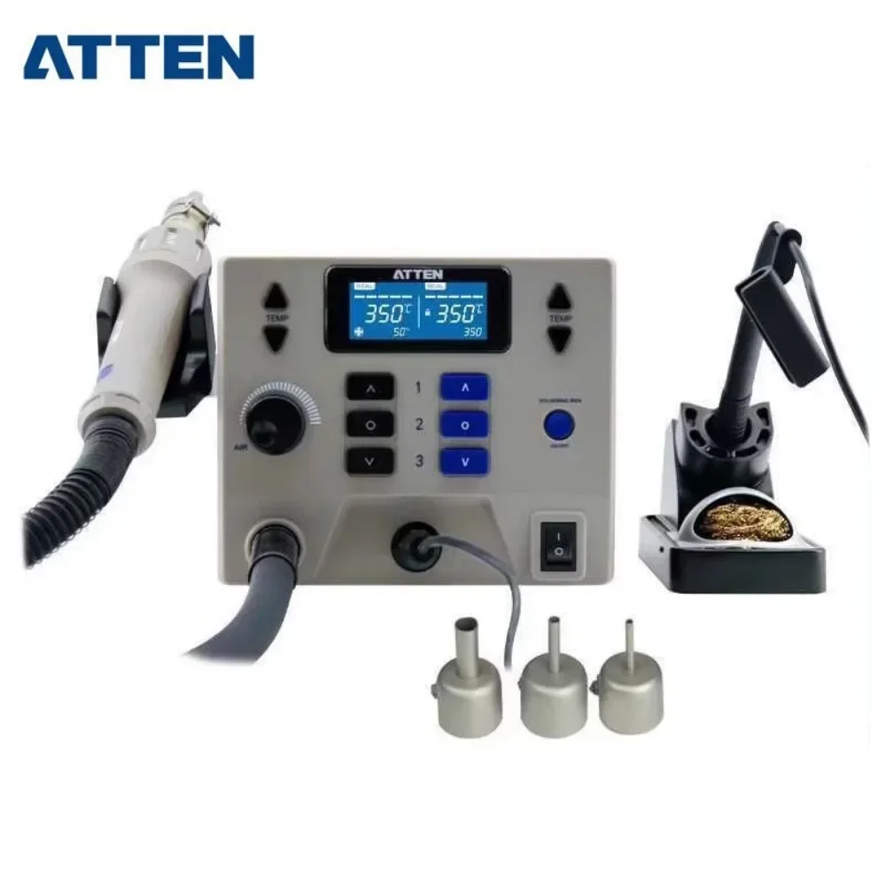 ATTEN ST-862D Update Version ST-8902D 1300W 2 IN 1 Digital Rework Station Hot Air Gun 90W Soldering Iron Solder Station 110/220V