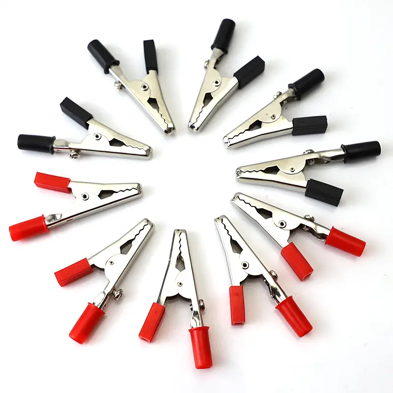 10 Pieces Metal Alligator Clips Test Clips, Electronic Product Test Clips With Screws And Solder Ports, Electrician Wire Clips image 1