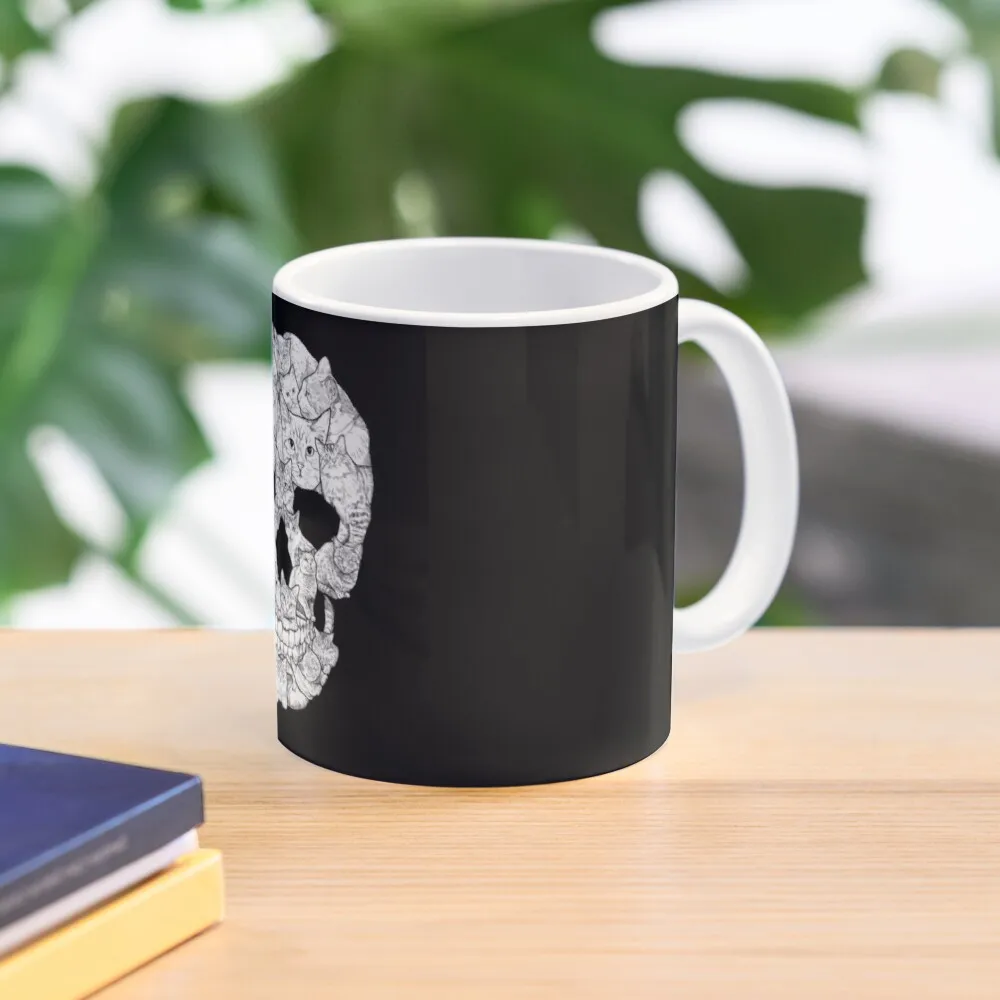 

Cat Skull Coffee Mug Breakfast Cups Personalized Gifts Anime Cups Mug