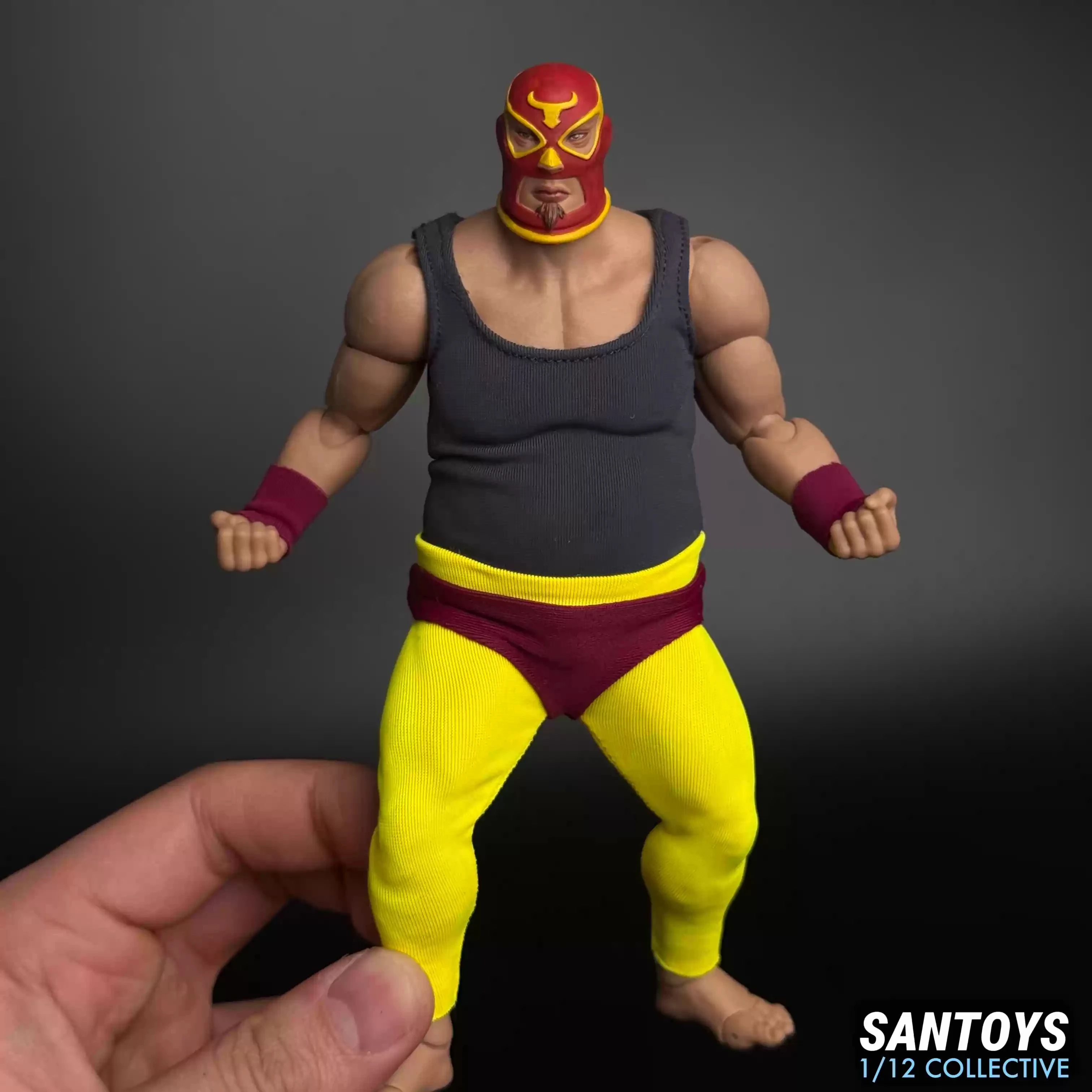 수제 SANTOYS 1/12 남성 군인 마스크 전사 탄성 타이트 손목 밴드 팬티 조끼 액세서리 6in Fat Action Figure Body용
