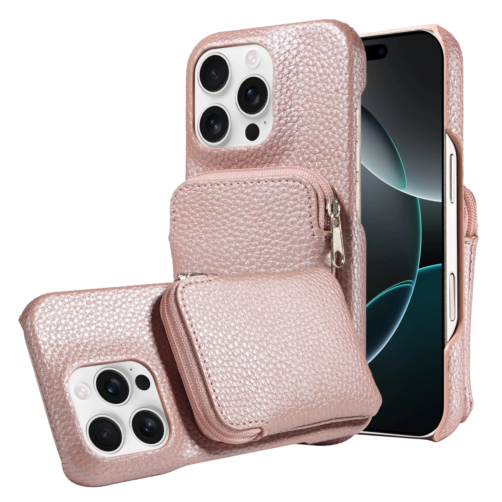 Elegant Faux Leather Phone Case with Card Holder - Shockproof & Drop-proof Protection