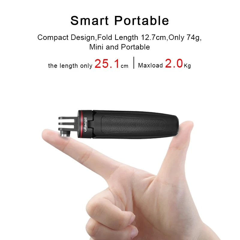 Ulanzi MT-09 Extendable Selfie Stick Portable Vlog Tripod Mini Action Camera Handle Gopro Accessory for GoPro Hero 12 11 10 9 8