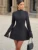 Long Sleeve Backless Sexy Mini Dress For Women Autumn Winter New O Neck High Waist A-line Club Party Sexy Dress Elegant