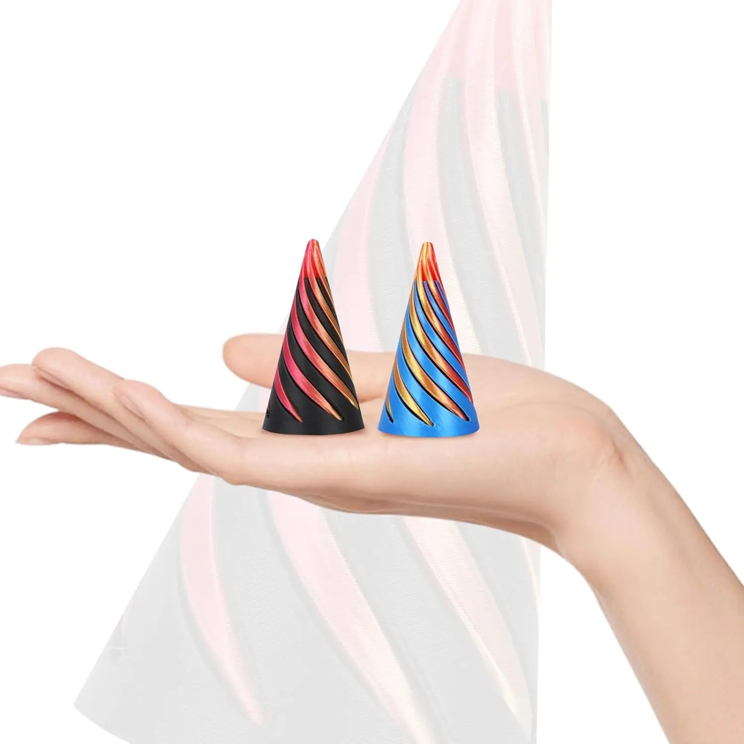 Mini 3D Printed Spiral Fidget Toys Stress Relief Infinity Magic Cube Spiral Cone Screw Funny Pyramid Fidget Toys For Kids Adults