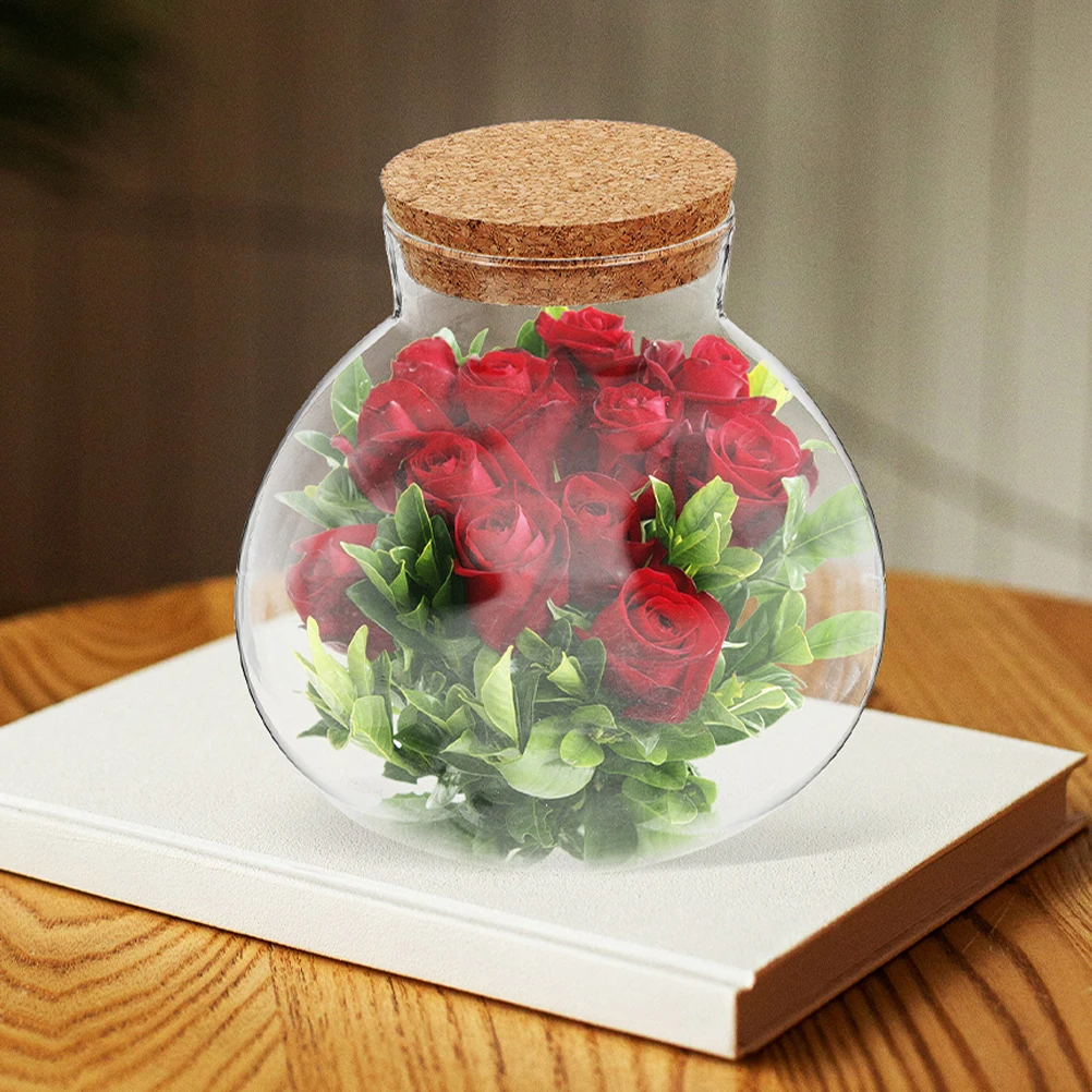 Round Glass Jar Cork Flower Plant Terrarium Micro-Landscape Ecological Bottle Crafts Container Landscape Bottle DIY Decorative 6