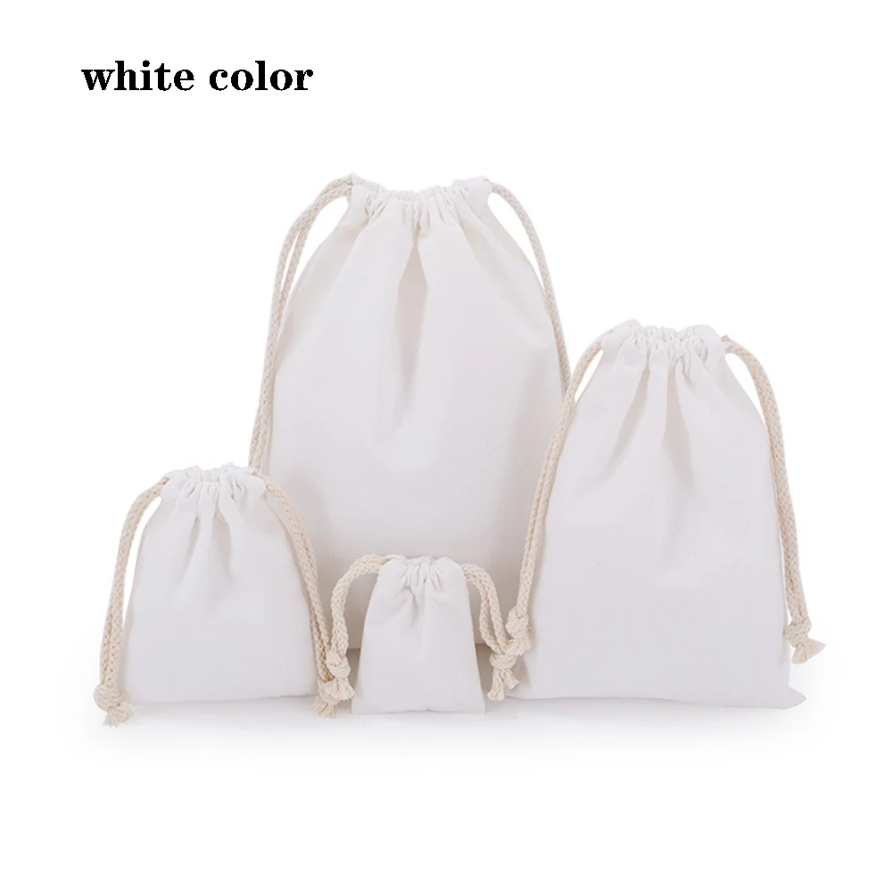 Versatile Cotton Canvas Drawstring Tote Bag - Portable and Foldable Organizer