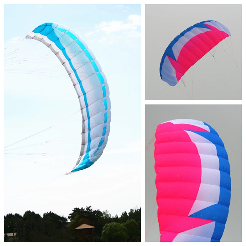 free shipping quad line parafoil kite beach kite large kite parachutes ripstop nylon fabric kite outdoor toys weifang kite Rope