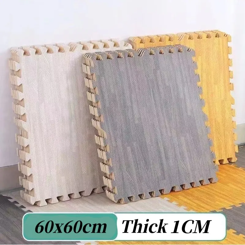 Baby Play Mat 60x60cm Wood Grain Play Mats Baby Game Mat 8PCS Floor
