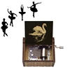 Antique Swan Lake Music Box 18 Note Ballet Dancer Color Print Wood Kids Toy Home Office Decor Birthday Christmas New Year's Gift 1