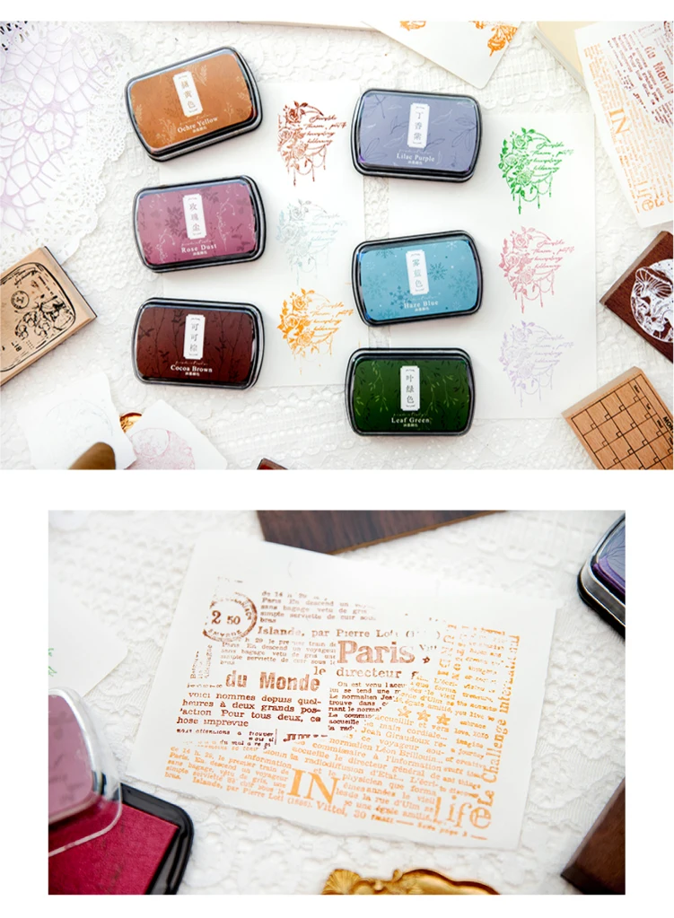 Yoofun Vintage Schnelltrocknendes Stempelkissen Die Farbe der Poesie Kreatives DIY-Tagebuch Scrapbooking Studentenbedarf Schreibwaren – Detail 7