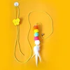 Cat Toy Hang on The Swing Hang on The Door Hang Elastic Feather Toy 5