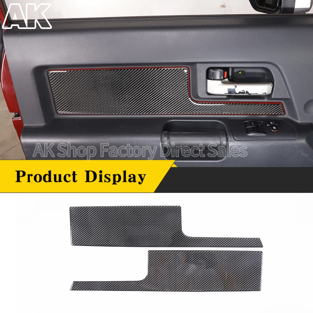 

For Toyota FJ Cruiser 2007-2021 Soft Carbon Fiber Car Front Door Inner Door Panel Decorative Sticker Interior Accessories