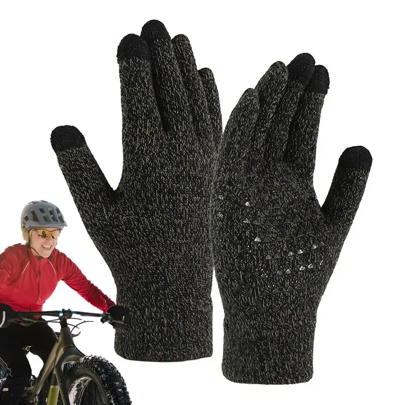 

Winter Gloves Touchscreen Gloves Warm Velvet Knitted Non Slip Touch Screen Gloves Thickened Insulated Womens Winter Gloves