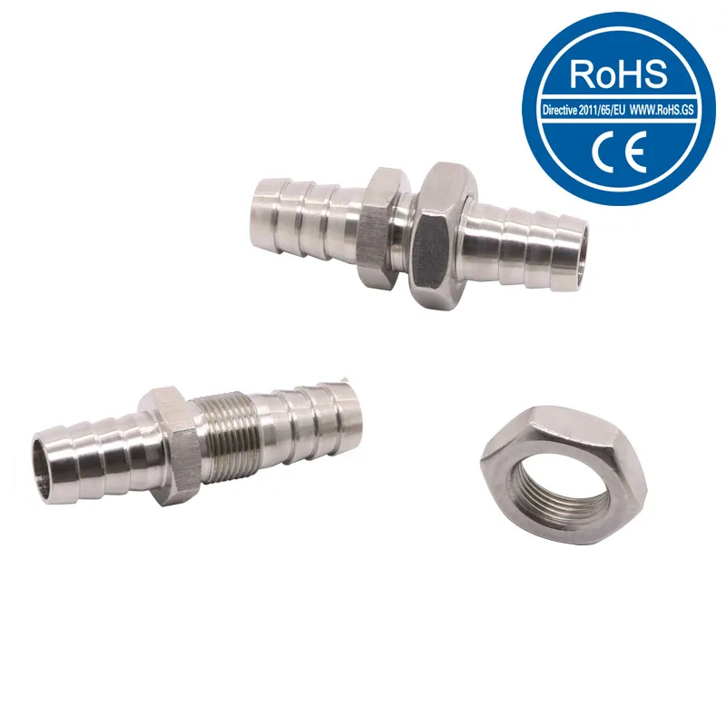 4mm 6mm 8mm 10mm 12mm 14mm 16mm 19mm 25mm 호스 바브 벌크 헤드 황동 가시 튜브 파이프 피팅 커플러 커넥터 어댑터