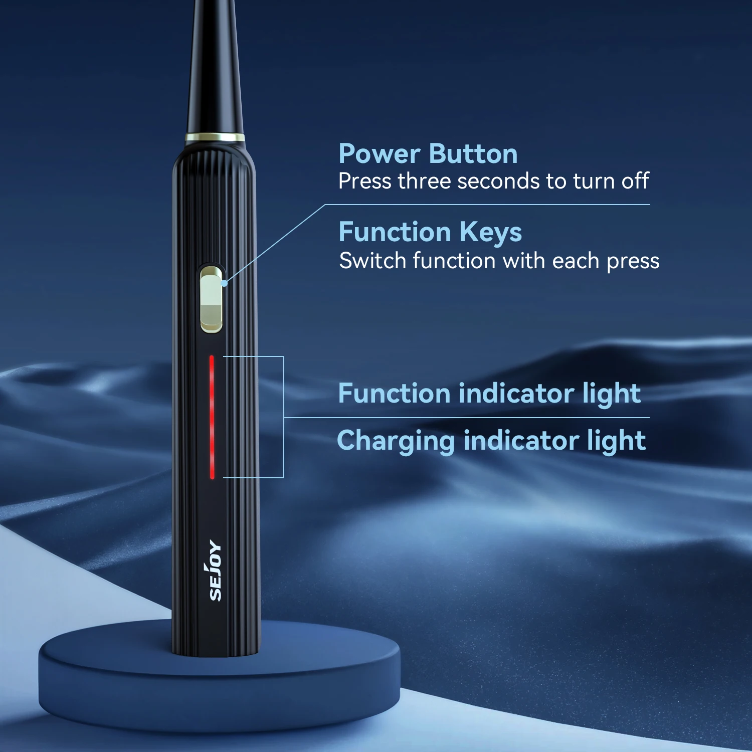 Sejoy Electric Toothbrush 5 Modes USB Rechargeable 12 Replacement Toothbrush Heads  Adult Ultrasonic Teeth Cleaning 4