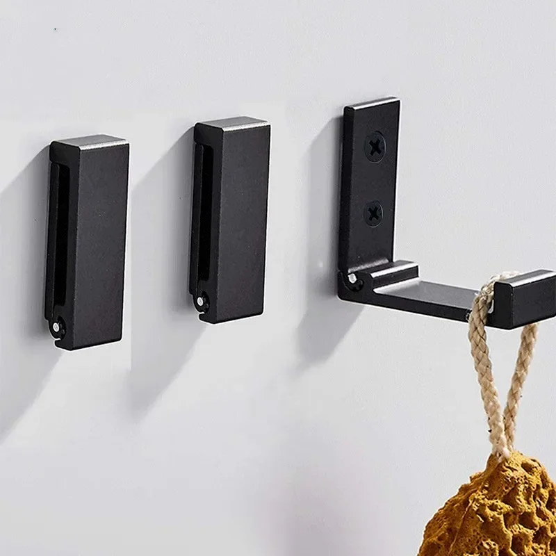 

Folding Hooks Wall Door Clothes Coat Hat Bags Hangers Aluminum Alloy Kitchen Bathroom Rustproof Towel Hooks Foldable Single Hook