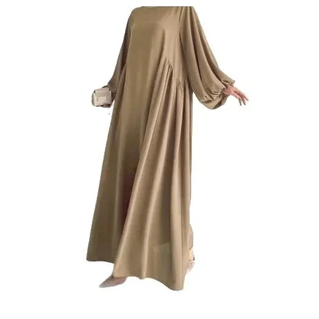 Muslim Women's Simple Clothing Long Robe Abaya Dress Elegant Modesty Middle East Fashion Women's Traditional Clothing - Image 5