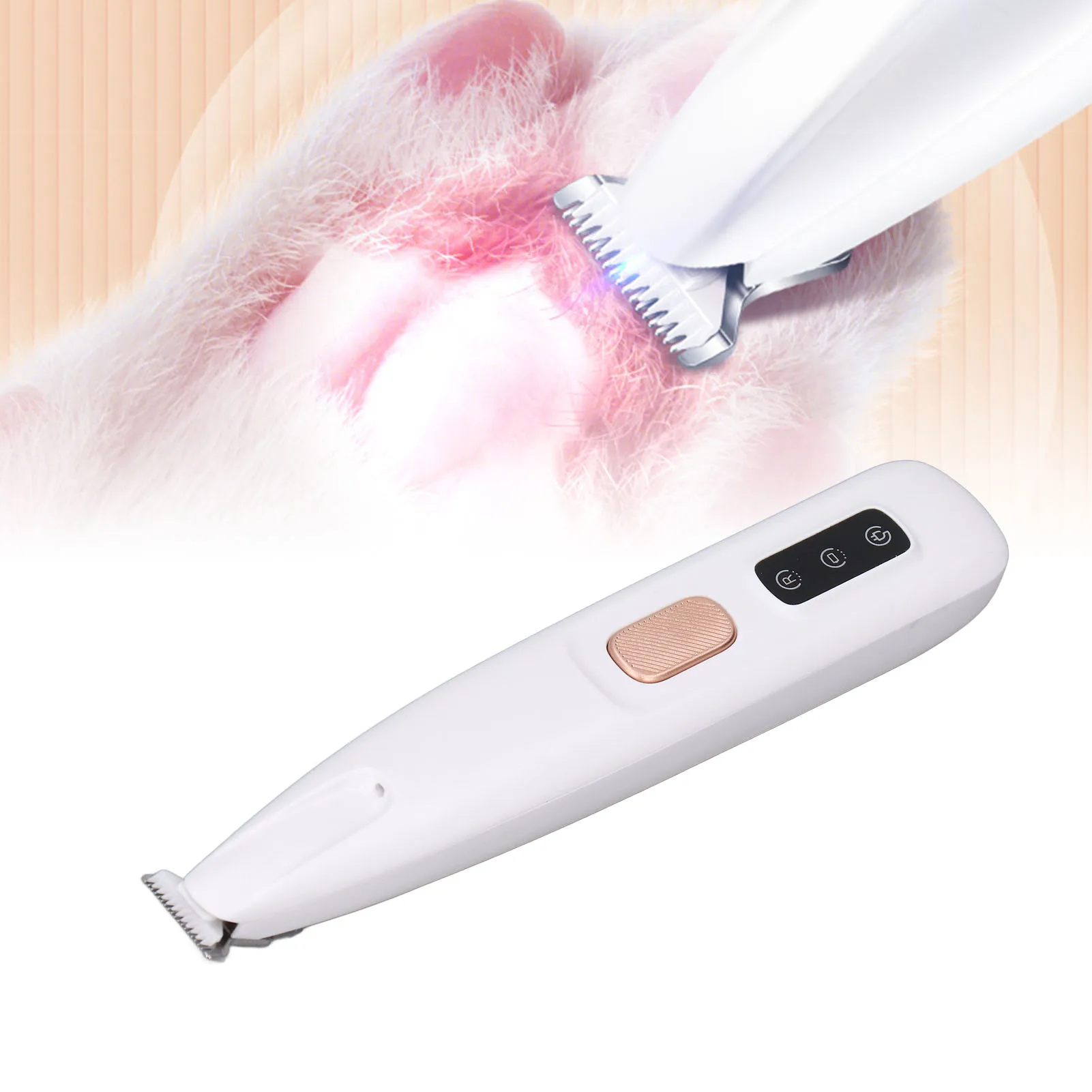 Dog Paw Hair Trimmer Pet Paw Trimmer with LED Light Efficient Low Noise Rechargeable Electric Dog Hair Clipper for Pets