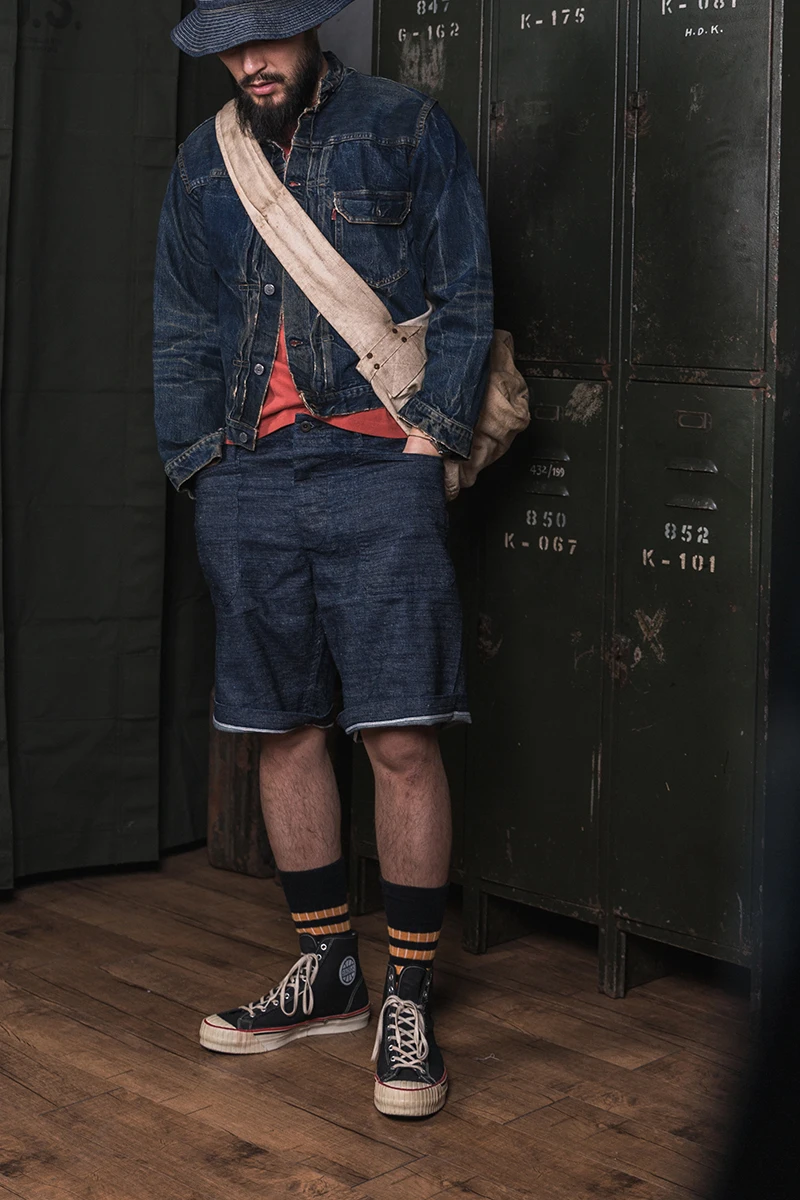 Bronson USN Deck Dungarees Shorts 1940s Style Pants 10oz Selvedge Denim Rinsed