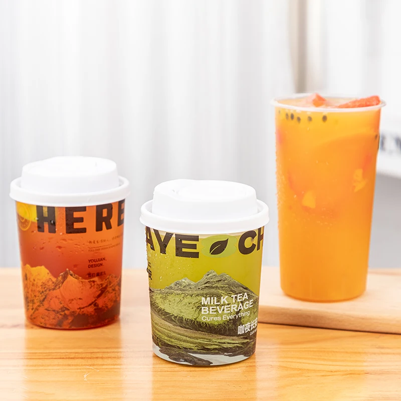 맞춤형.LOKYO 700ml 스트레이트 프로스트 컵 일회용 재사용 가능 PP 버블티 컵 맞춤형 플라스틱 컵