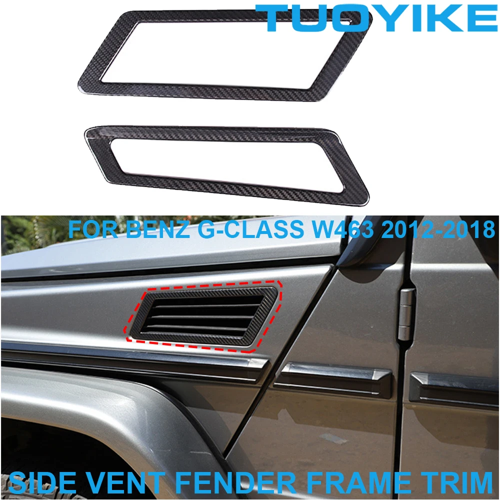 

Car Real Carbon Fiber Side Vent Fender Splitter Frame Cover Trim Sticker For Mercedes-Benz W463 G350 G500 G550 G63 G65 2012-2018