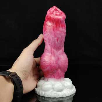 YOCY Animal Wolf Dog Dildo Silicone Gory Meat Color Realistic Dildo Suction Cup Anal Knot Huge Butt Plug Sex Toy For Women 18+ 3
