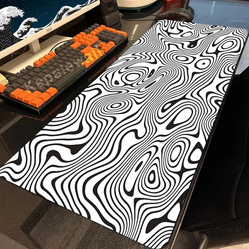 

Large Size Office Desk Mat Leather Waterproof Black and White Mouse Pad Desktop Keyboard Desk Pad Gaming Mousepad PC Accessories