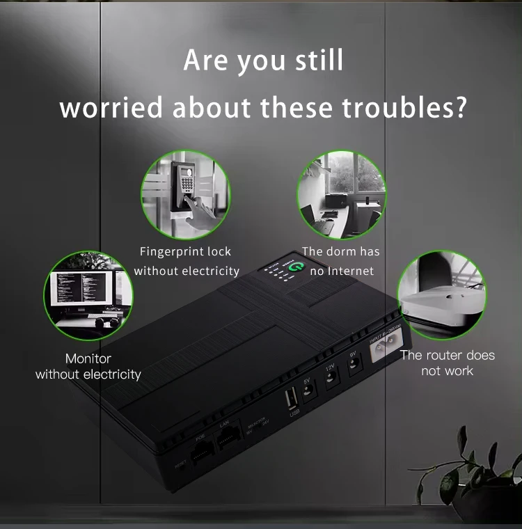 Description Picture 3 of item10400mah UPS Uninterruptible Power Supply portable Backup Battery DC 5v 9v 12v 36W Router Modem Switch Power emergency supply
