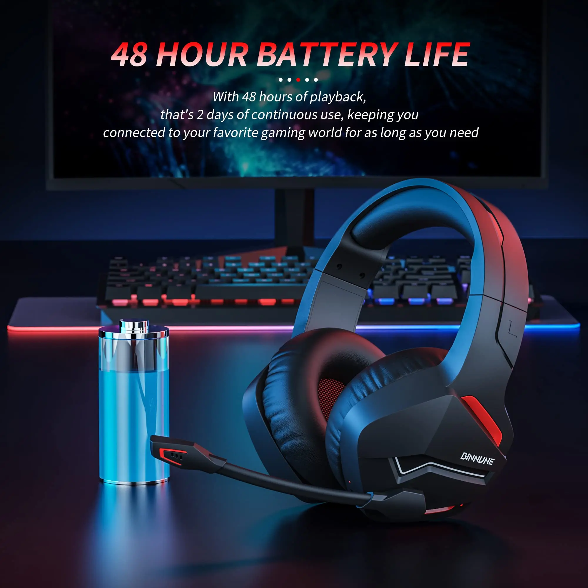 INNUNE Cascos Inalambricos Gaming Auriculares Bluetooth con Micro para PS4  PS5 PC Playstation 4 5