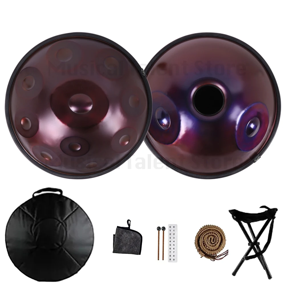 12notes Handpan drum in D Minor,Kurd,22 inch steel tongue drum professional tambor yoga meditation music instrument gift