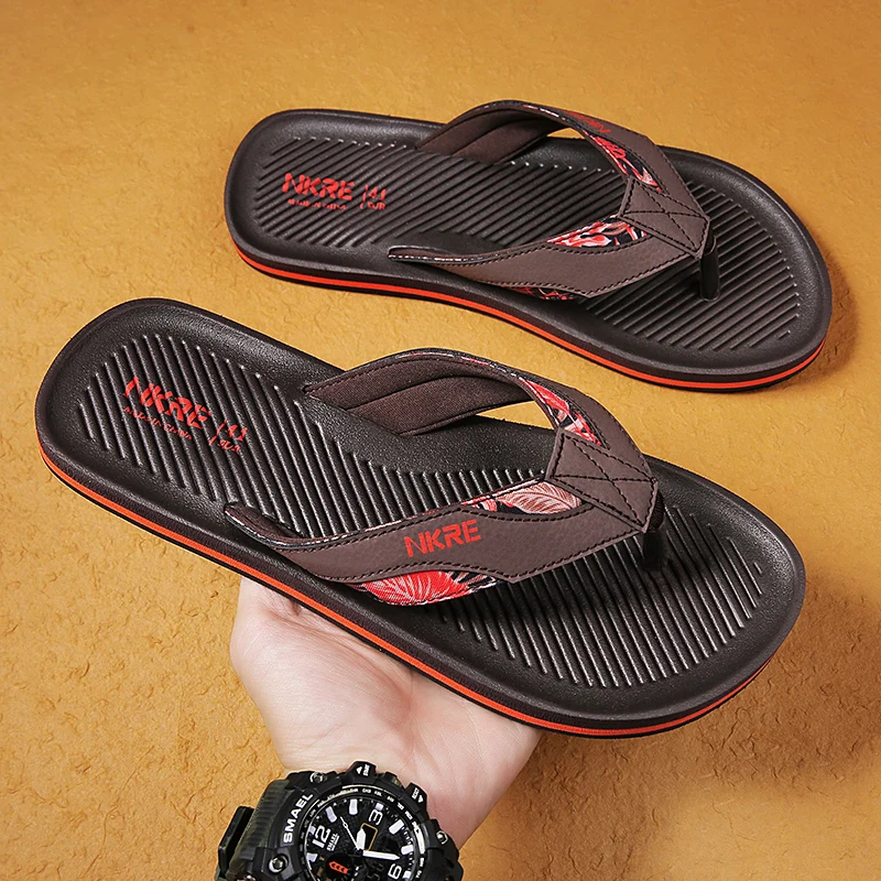 

Men's Flip-flops Fashion Mens Slippers Outdoor Lightweight Tongs Trendy Male Slipper Summer Sandals for Men Rubber Slides