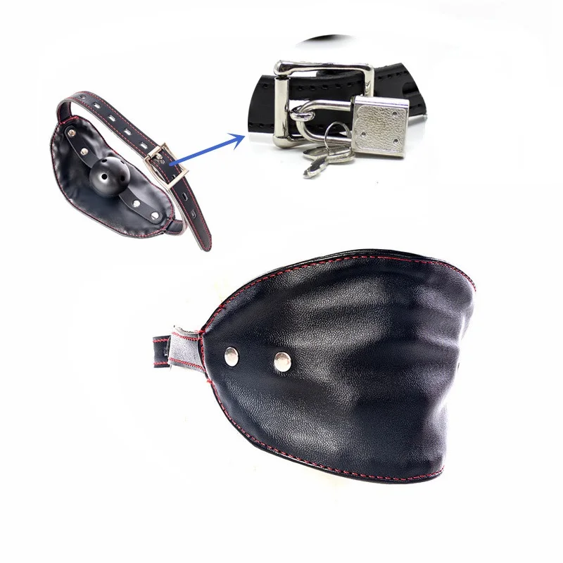Bondage Strap Lockable with Hard Ball Mouth Gag Bdsm Fetish Slave Cosplay Adults Games Flirting Props Sex_voghion.com
