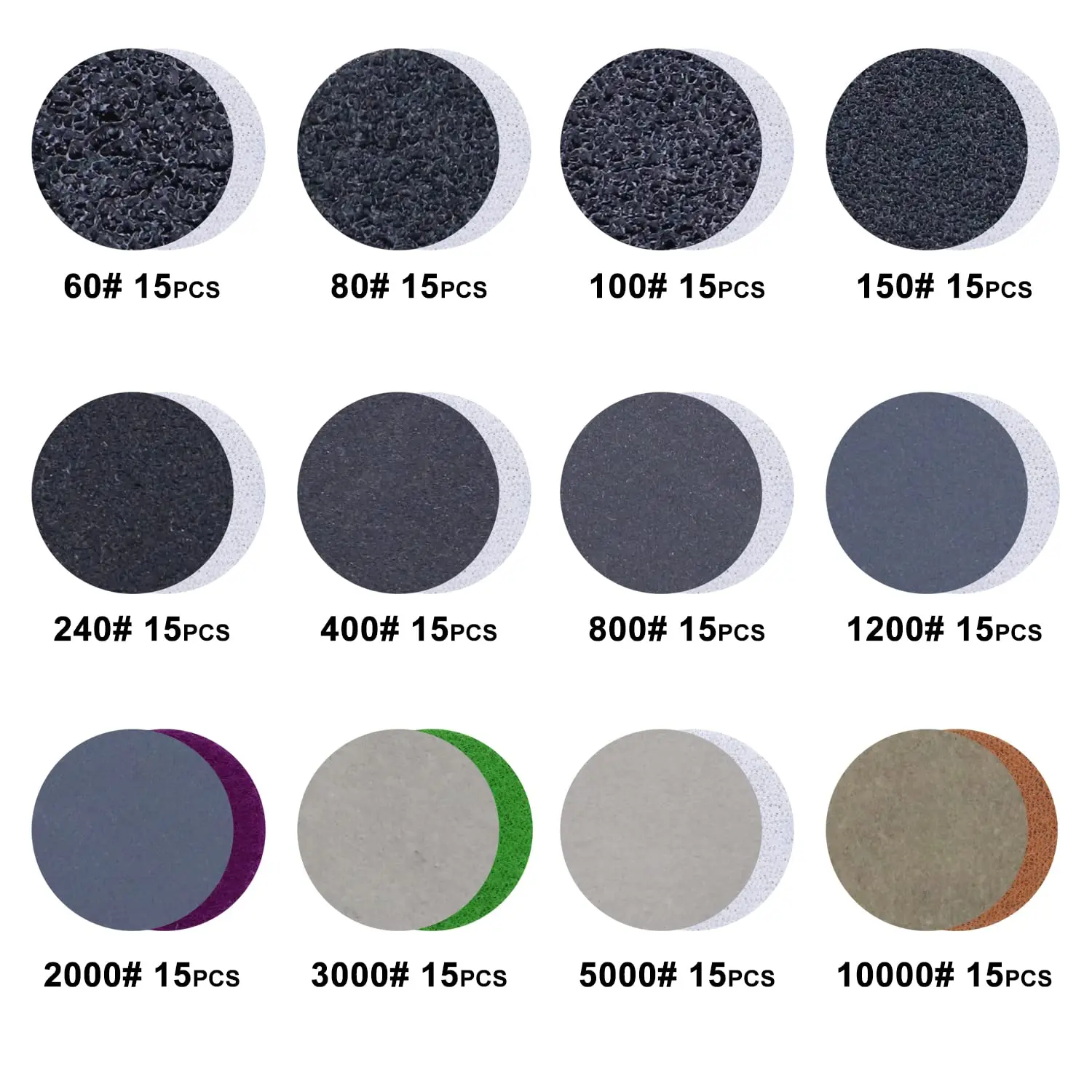 Sanding Discs 191 PCS 1 Inch 25mm Sanding Discs Hook and Loop Wet Dry Sandpaper