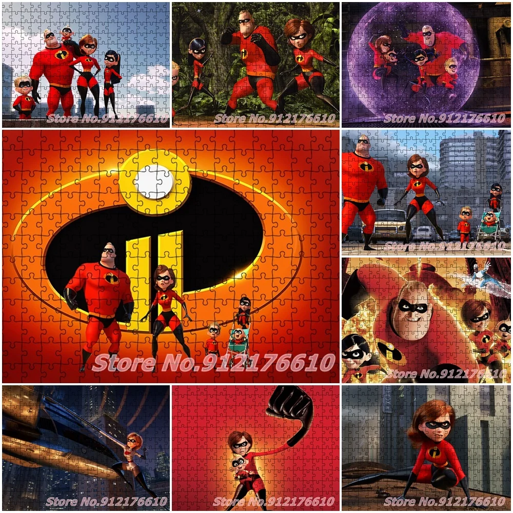 Disney The Incredibles 2 1000 Piece Jigsaw Puzzles Cartoon Anime Disney Classic Movies Puzzle Paper Decompress Educational Toys