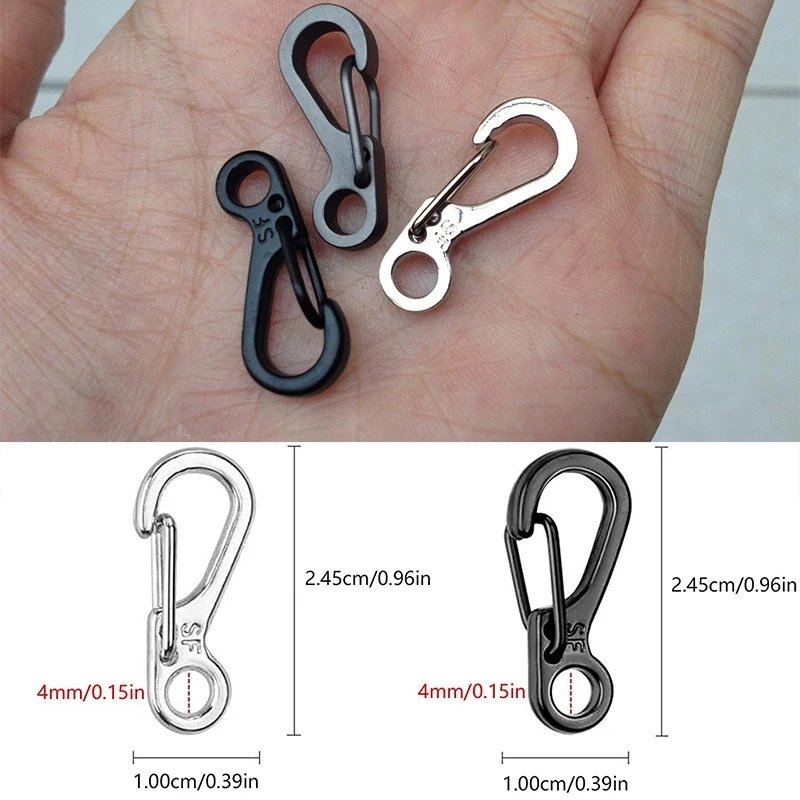 10Pcs/lot Mini Carabiner Camping EDC Survival Climbing SF Spring Backpack Clasps Keychain Paracord Tactical Gear Hooks Key Chain climbing carabiner