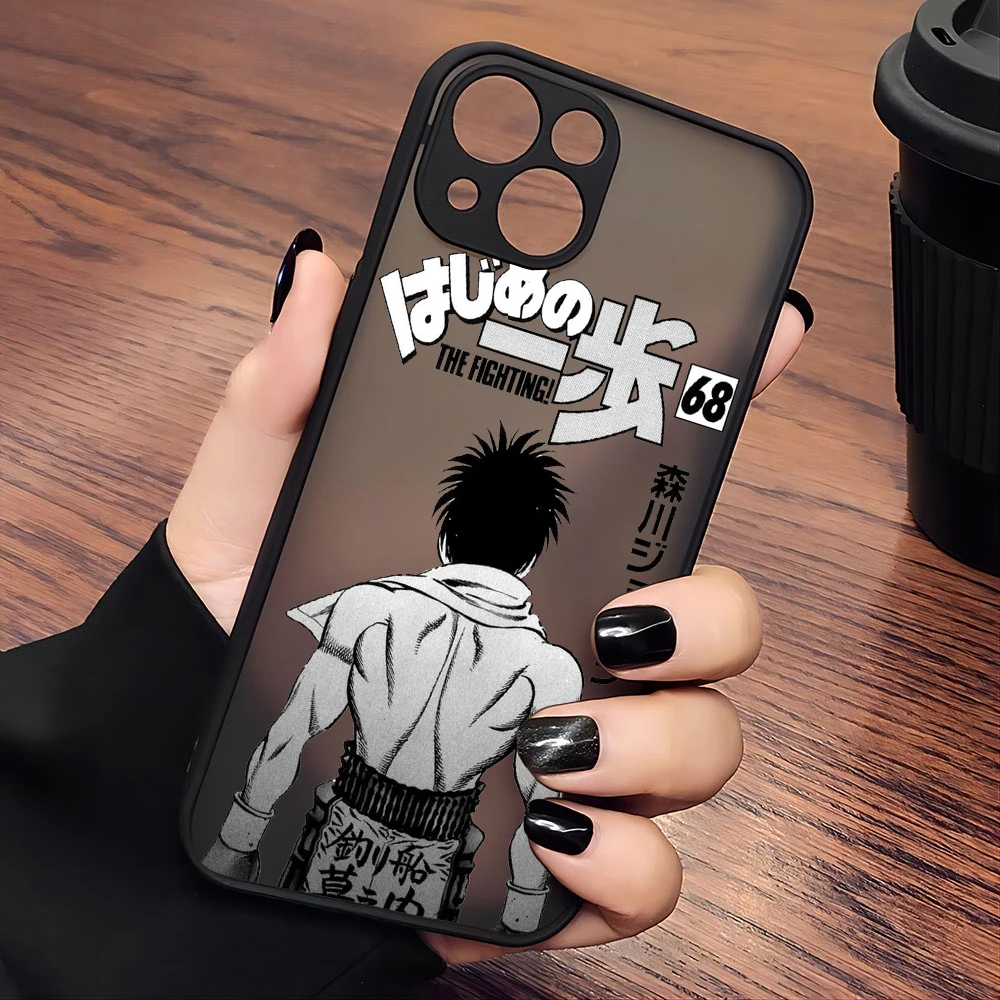 thumbnail image 1 of Funda de teléfono Anime Hajime no Ippo para iPhone 15 14 13 12 11 Mini Pro Max X XR XSMax 7 8 Plus, funda trasera transparente mate, 1 of 5