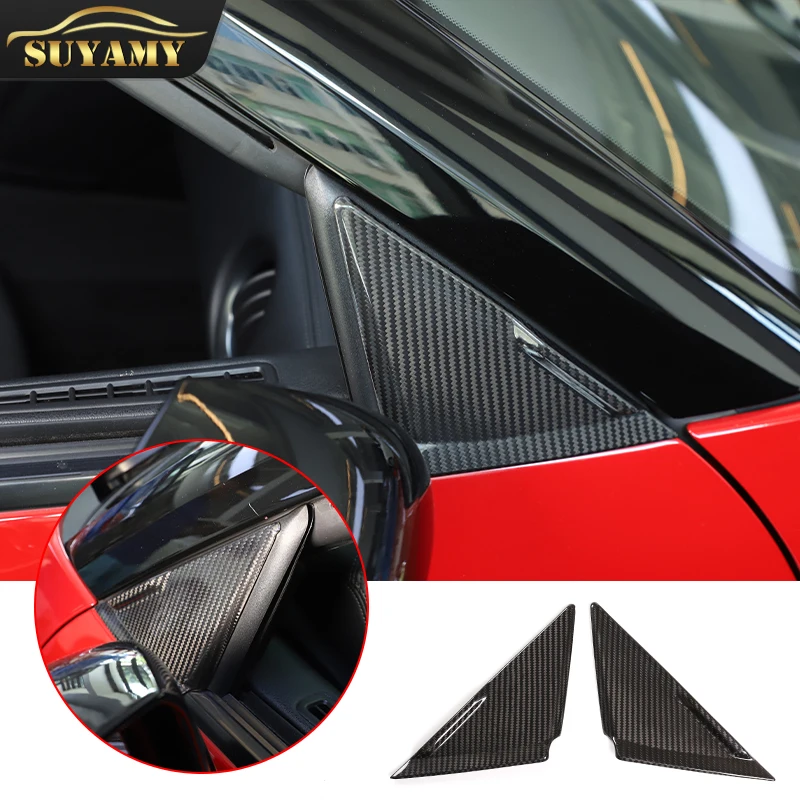 

For Nissan GTR R35 2008-2016 Outside Window A Pillar Triangle Decoration Frame Cover Real Carbon Fiber Car Exterior Accessories