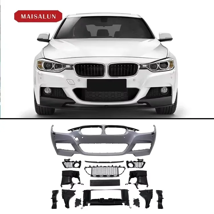 F30 M Sport Body Kit for BMW 3 Series Car Bumper Front Bumper Fender Side Skirts Rear and Diffuser Auto Parts Car Kit