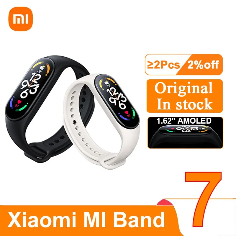 

Смарт-браслет Xiaomi Band 7 с AMOLED-экраном 1,62 дюйма, водонепроницаемый