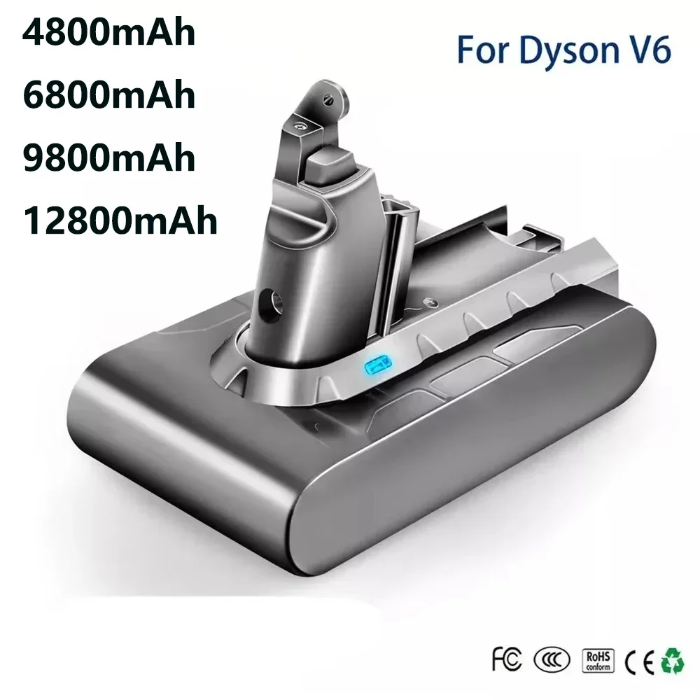 Battery Replacement For Dyson DC62 DC59 DC58 SV03 SV04 SV09 V6 Animal Motorhead V6 Slim Absolute Vacuum 21.6V12800Ah