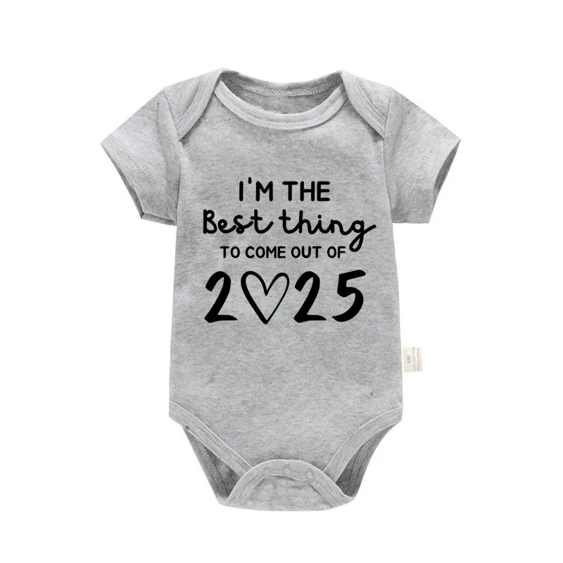 I'm the Best Thing 2025 Newborn Baby Clothes White Cotton Summer Bodysuits for Infants Short Sleeve Boys Girls Romper 5
