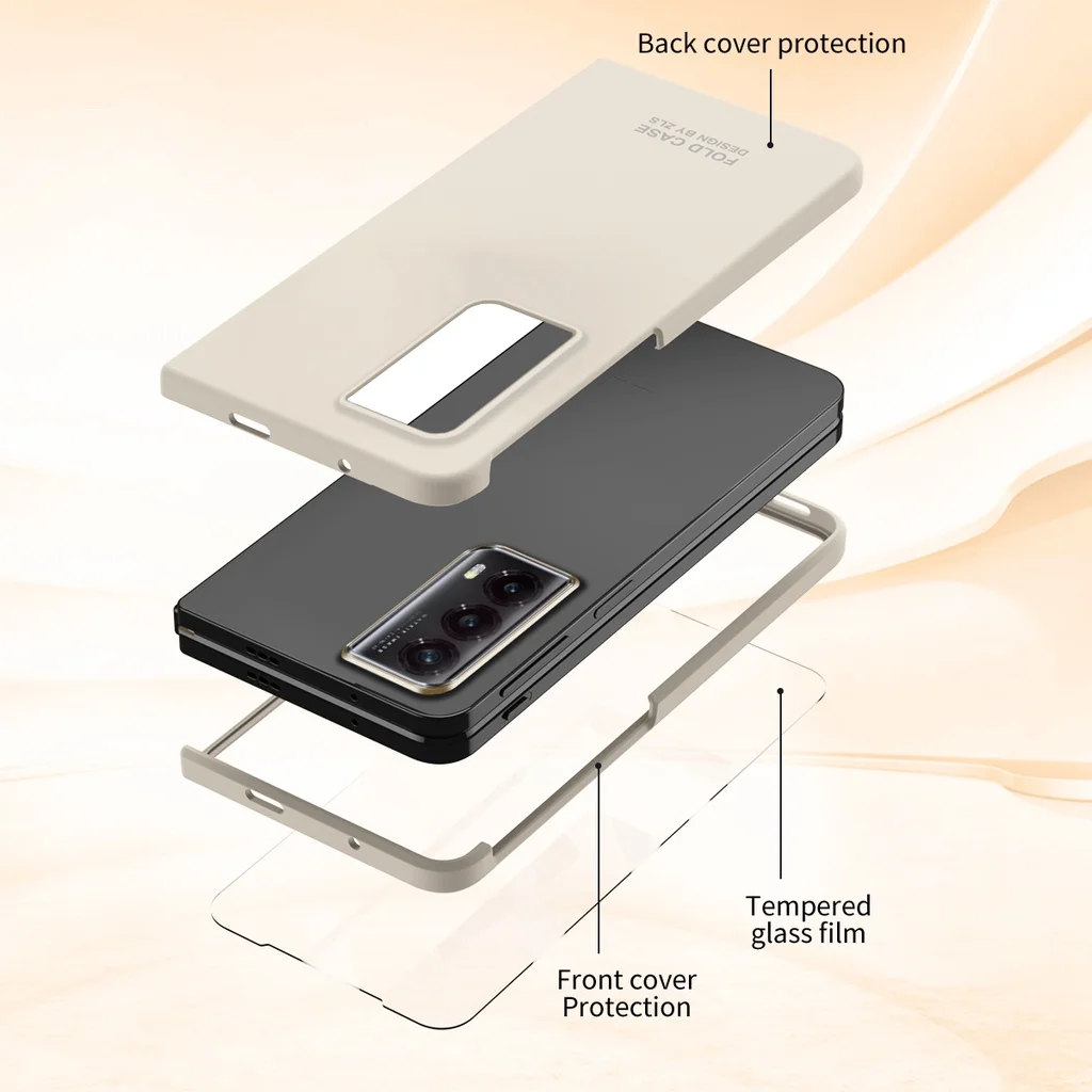 Ultra Thin PC Hard Phone Case For Honor Magic VS 2 Case With Front Screen Glass PC Hard For Honor Magic VS2 5G Cover