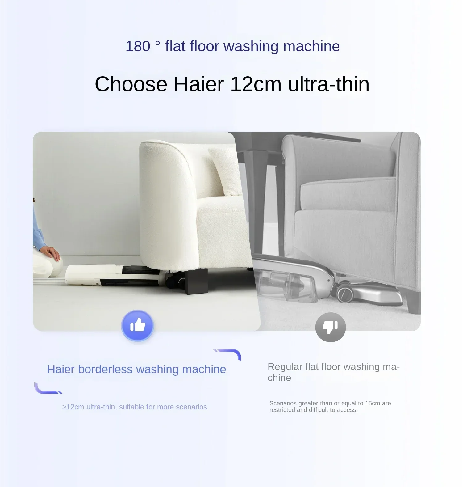 Haier G700 Borderless floor washing machine lay flat with edge, remove bacteria, suction, mop and wash one household appliance 5