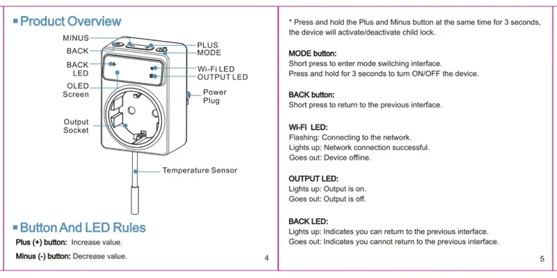 Tuya Smart WiFi Thermostat EU Plug 16A Real-time temperature monitoring automati