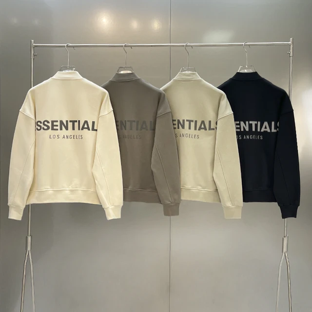 Oversized Men ESSENTIALS Baseball Jacket Reflective Letter Print High Quality Coat Hip Hop Men's and Women's Jackets