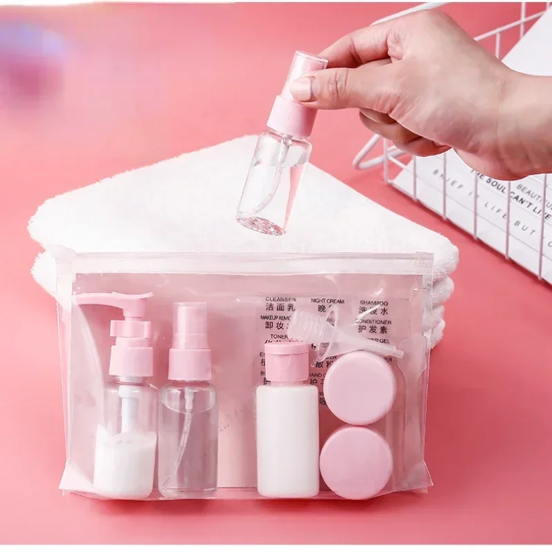 

Travel Refillable Bottles Set Portable Tool Refill Spray Lotion Shampoo Shower Gel Tube Bottling Cosmetic Empty Liquid Container