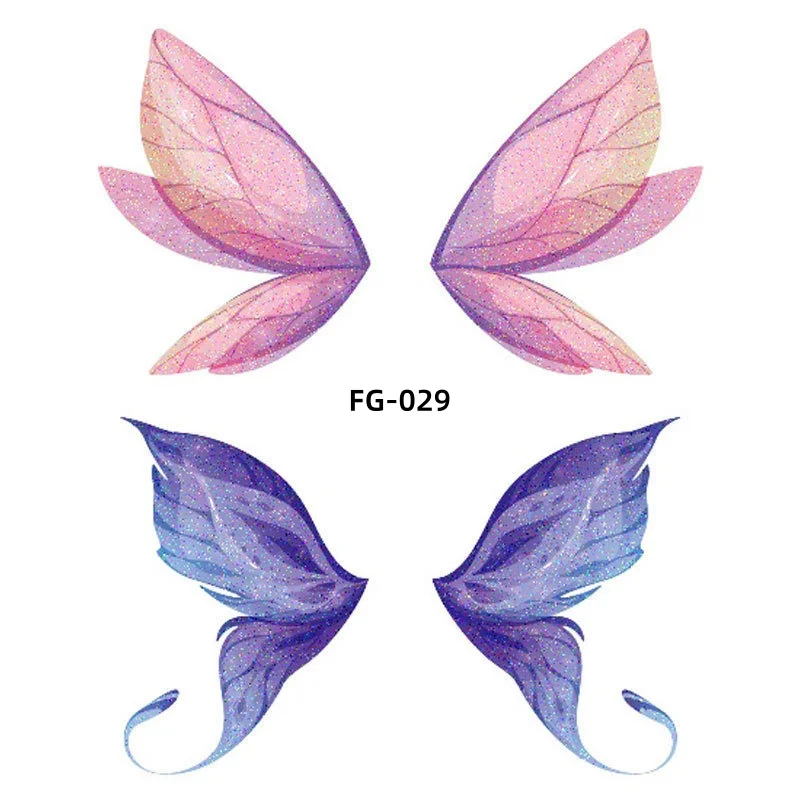 1Sheet Fairy Butterfly Wings Shiny Tattoo Sticker Waterproof Eyes Face Art Fake Tattoos for Women Makeup Dance Music Festival view 2